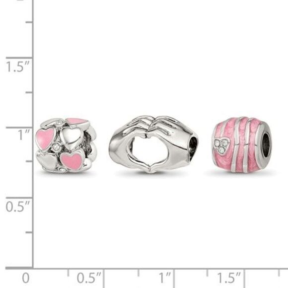 New Sterling Silver Reflections Hearts of Love Boxed Bead Set - Picture 3 of 4